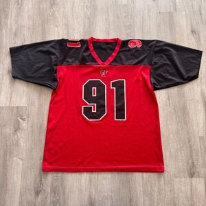 Vintage Orlando Predators Football Jersey Red Black Mesh #91 Mens Large XL